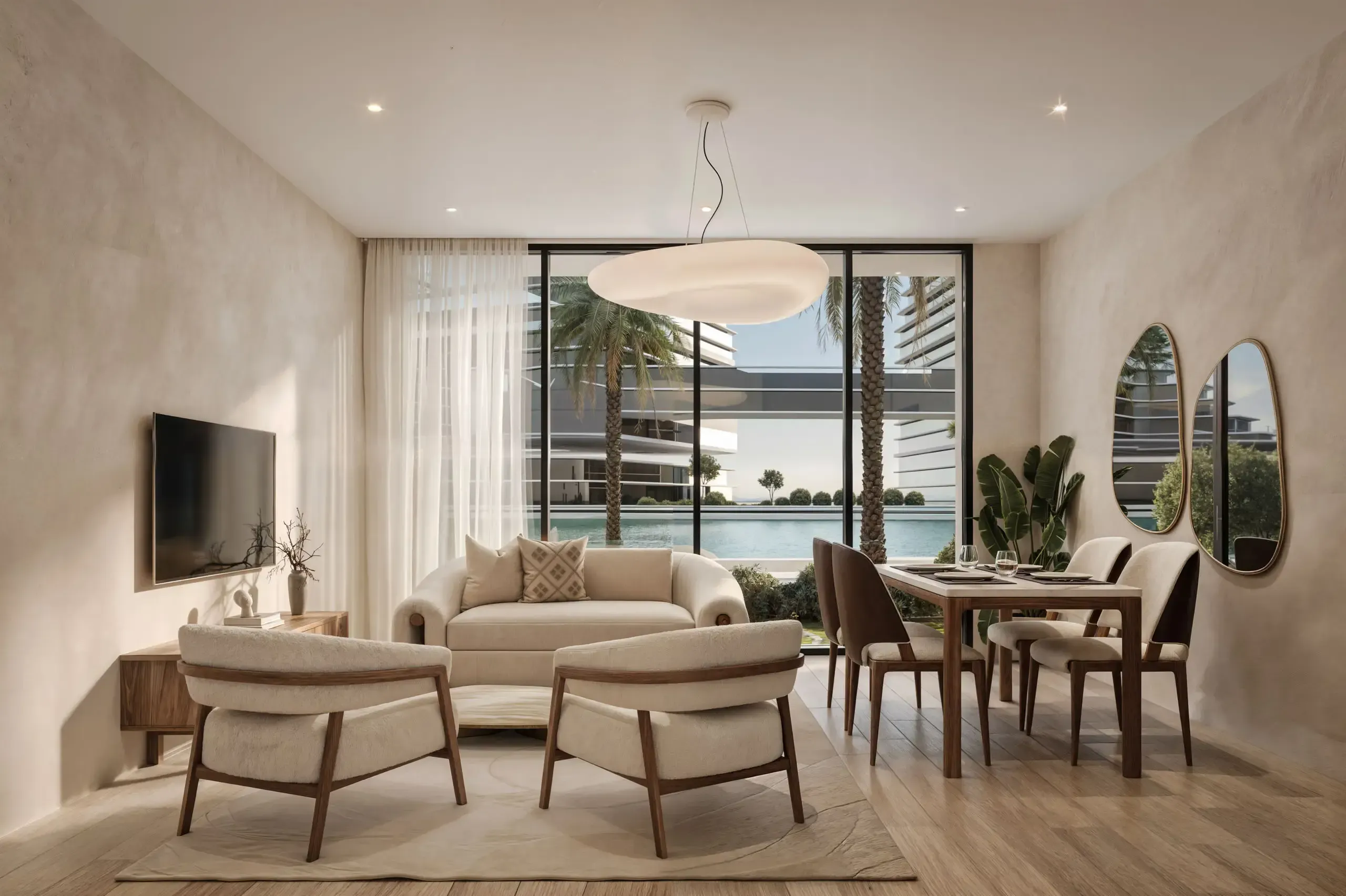 Mirasol 1 Bedroom chalet water front - living - dining area.webp