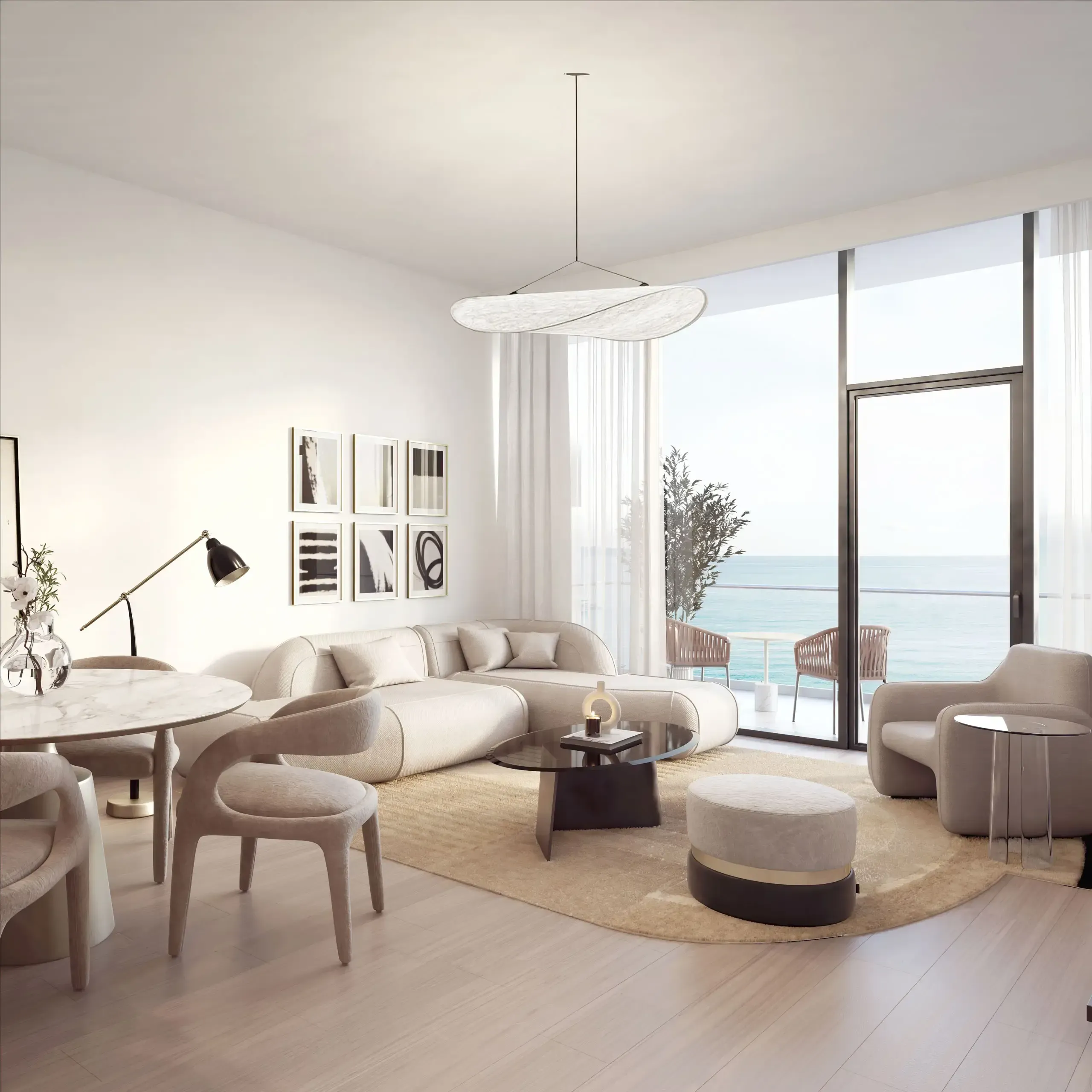 Quattro 1BR Living and dining.webp